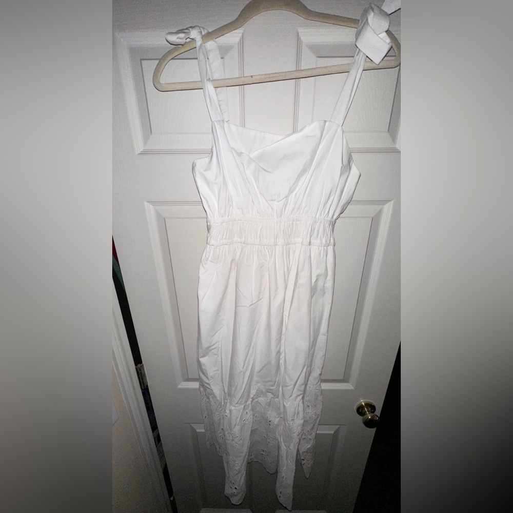 Eyelet White Midi dress!